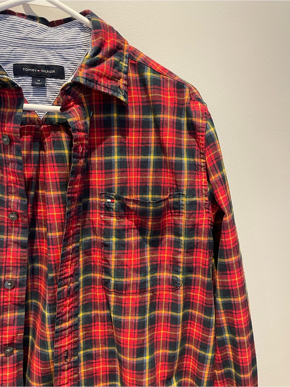 Tommy Hilfiger Red Plaid Flannel Button Down Shirt - Men